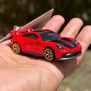 Portachiavi Porsche 911 GT3 RS, portachiavi Porsche rosso, ciondolo Porsche 911 Mini Car