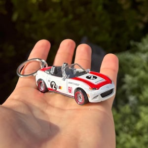 Miata MX5 Keychain, White 2015 Mazda Mx-5 Miata Keyring, Miata Key Chain, Miata Charms