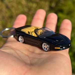Pontiac Firebird Keychain, Black 1996 Trans Am Firebird Keyring, 1990s Vintage Convertible Charms