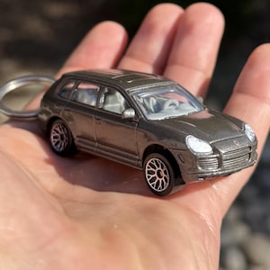 Porsche Cayenne Turbo Keychain, Dark Grey SUV Charm