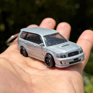 Subaru Forester Keychain, Silver Subaru Forester STI Charms, Subaru SUV Accessories