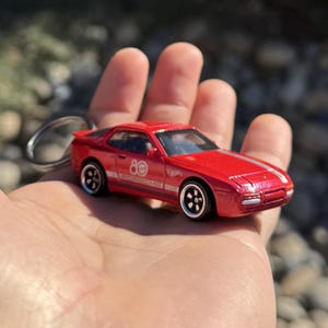 1989 PORSCHE 944 TURBO Keychain, Red Porsche Keyring