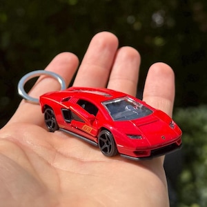 Lamborghini Countach Keychain, Red Lamborghini Countach LPI 800 Keyring, Lamborghini Countach Key Chain, Lamborghini Countach Charms