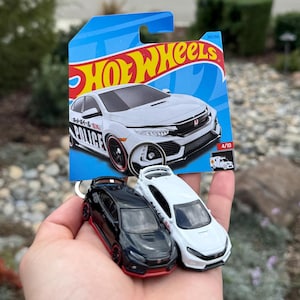 Honda Civic Type R Keychain, Black Honda Civic Keyring, White Honda Civic Accessories