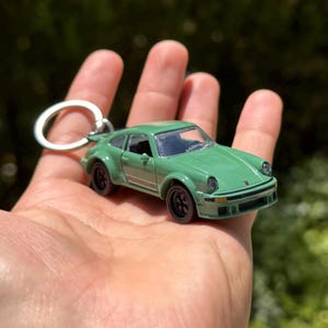 Green Porsche 934 Keychain, 1970s RSR Charm