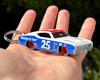 Llavero Ford Torino Talladega de 1969, llavero vintage de NASCAR