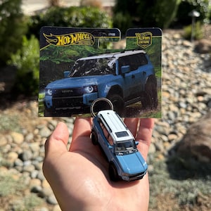 Blue 2025 Toyota Land Cruiser Keychain: Car Enthusiast Keyring