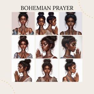 Boho Girls In Prayer 19 Images PNG