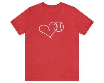 Baseball Heart T-shirt met korte mouwen
