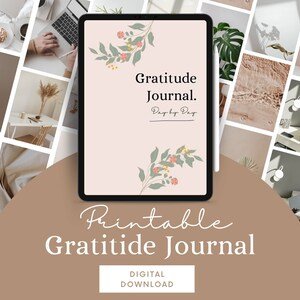 Dankbarkeit Journal druckbare, digitale tägliche Dankbarkeit Journal, 5 Minuten Dankbarkeit, Dankbarkeit Liste, Achtsamkeit Journal, druckbare PDF