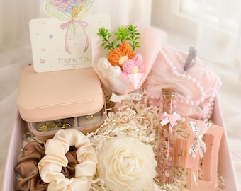 Pink Spa Gift Box for Women, Self Care Birthday Gift for Her