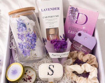 Self Care Gift Box for Her, Wellness Gift Box, Birthday Spa Gift, Birth Flower Cup & Ring Box, Best Friend Gift