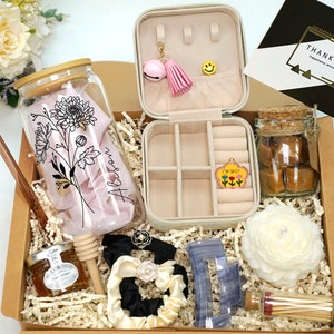 Self Care Gift Box Personalized Glass Cup Birthday Box for Friend Birthday Gift Box Pampering Gift Basket Jewelry Box Gift Set