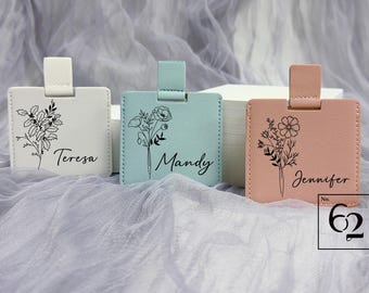 Gift Set Build a Box Item Add-On - Custom Name & Birth Flower Travel Pocket Mirror