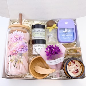 Birth Month Flower Tumbler Gift Box: Self-Care Spa Set