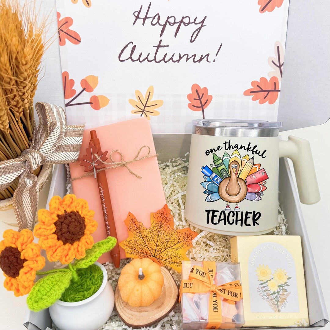 Teacher Thanksgiving Gift Box –cozy Fall Gift Set –autumn Care Package ...