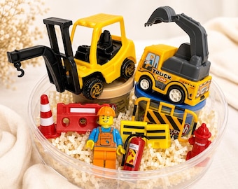 Boys Activity Gift Set, Dinosaur Police Construction Toy Gift, Play Dough Kids Gift, Birthday Gift for Boys, Surprise Toy Bucket