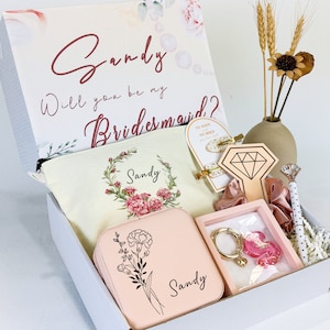 Personalized Bridesmaid Gift Box Set,Custom Name Bridesmaid Proposal Gift Box, Wedding Gift Box