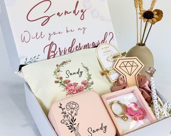 Personalized Bridesmaid Gift Box Set,Custom Name Bridesmaid Proposal Gift Box, Wedding Gift Box