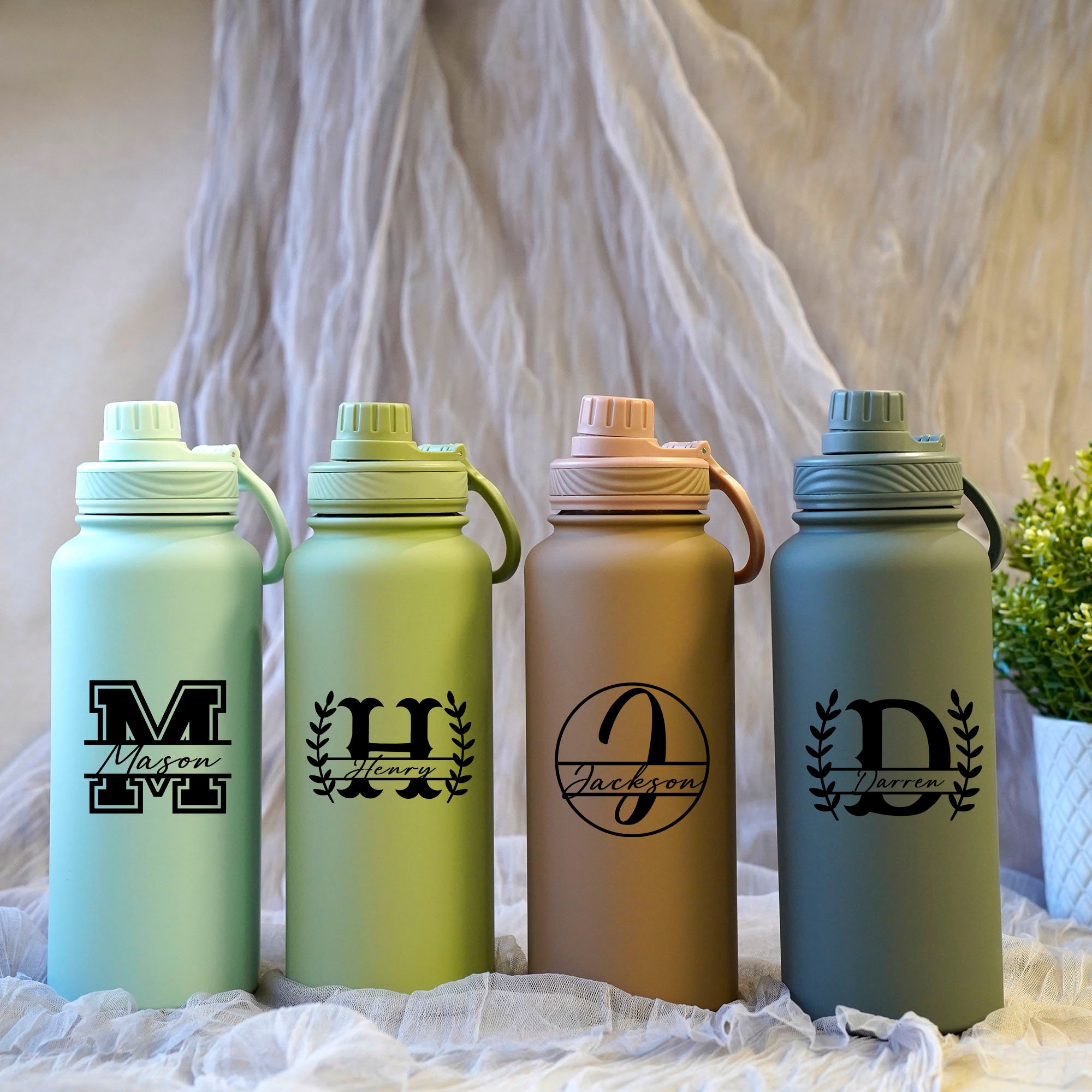 Sport Kid Bottle, Personalized Water Bottle With Straw, Back