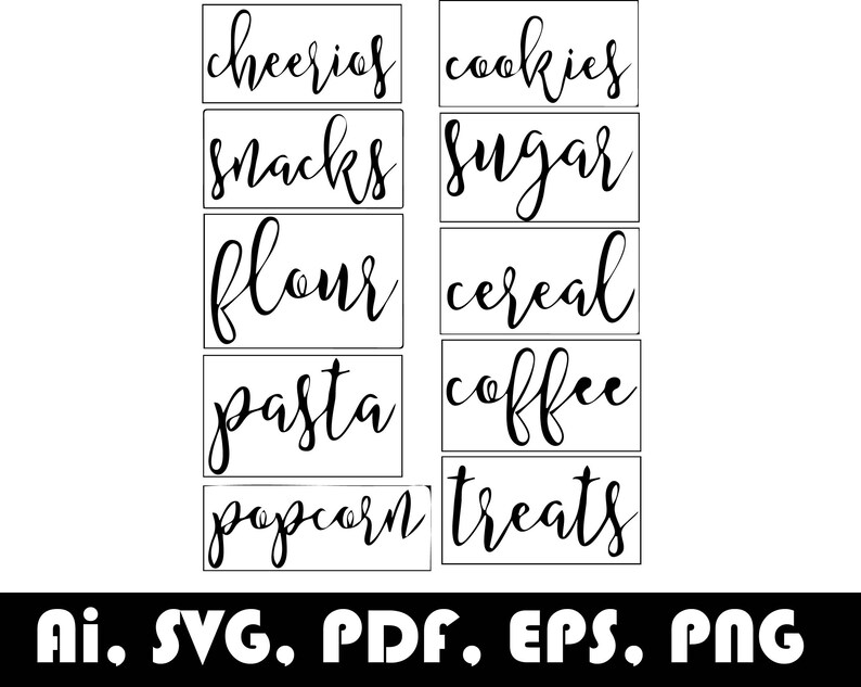 Kitchen Organisation Labels Cheerios Cookies Sugar Etsy