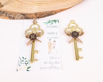 Personalized Wedding Favor Bottle Opener Magnet, Custom Bottle Opener Gift Card, Wedding Party Favor Guest, Bridal Shower Favor, Baby Shower