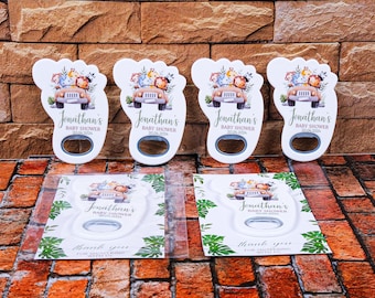 Personalized Baby Shower Bottle Opener Magnet, Custom Bottle Opener Fridge Magnet, Baptism, First Communion Favor, Wedding Party Favor Guest