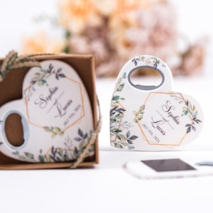 custom bottle opener magnet wedding favors, fridge magnet, bridal shower gift, bridal shower presents, gifts to give at a bridal shower, maid of honor gift for bridesmaids, wedding anniversary gift,wedding favor for guests, personalized bottle opener