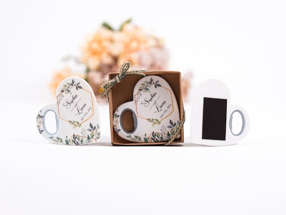 Personalized Wedding Favors for Guests in Bulk, Custom Magnet Bottle Opener, Bridal Shower Favors, Engagement Favors