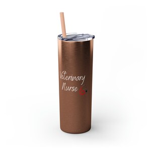 Becher mit Strohhalm, Veterinär Krankenschwester Wasserflasche, Tierarzt Krankenschwester Becher, Vet Tech grad Geschenk, Vet Tech Wasserflasche, Vet Tech Geschenk, VetStaff Geschenk