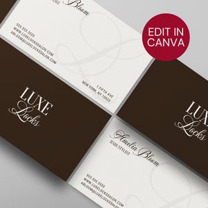 Friseursalon Visitenkarten Vorlage Friseur Nagelstudio Luxus Kleinunternehmen Digitaler Download Bearbeitbare Canva Vorlage DIY Visitenkarten