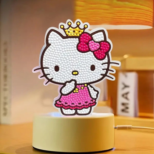 Luz nocturna artística Hello Kitty Diamond