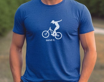 Send It Mountain Biking T-Shirt, Freeride Downhill MTB Tee