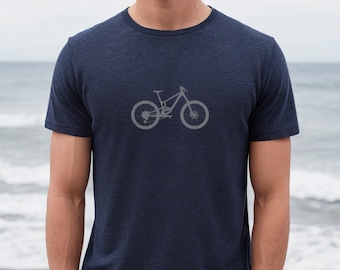 Downhill Mountain Bike T-Shirt, Full Suspension MTB, Grunge Graphic