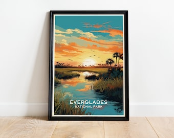 Everglades National Park Poster, Wall Art, Travel Poster, Everglades Print