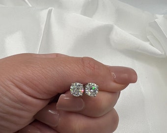 1ct each / 2ctw moissanite earrings - 10kt gold or sterling silver