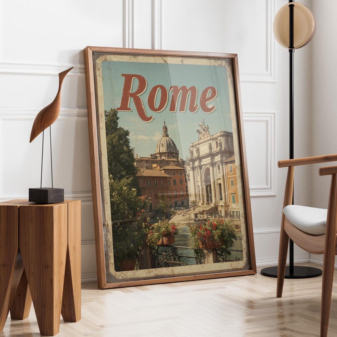 Vintage Rome Travel Poster | Retro Italy Wall Art | Italy Gift Print ...