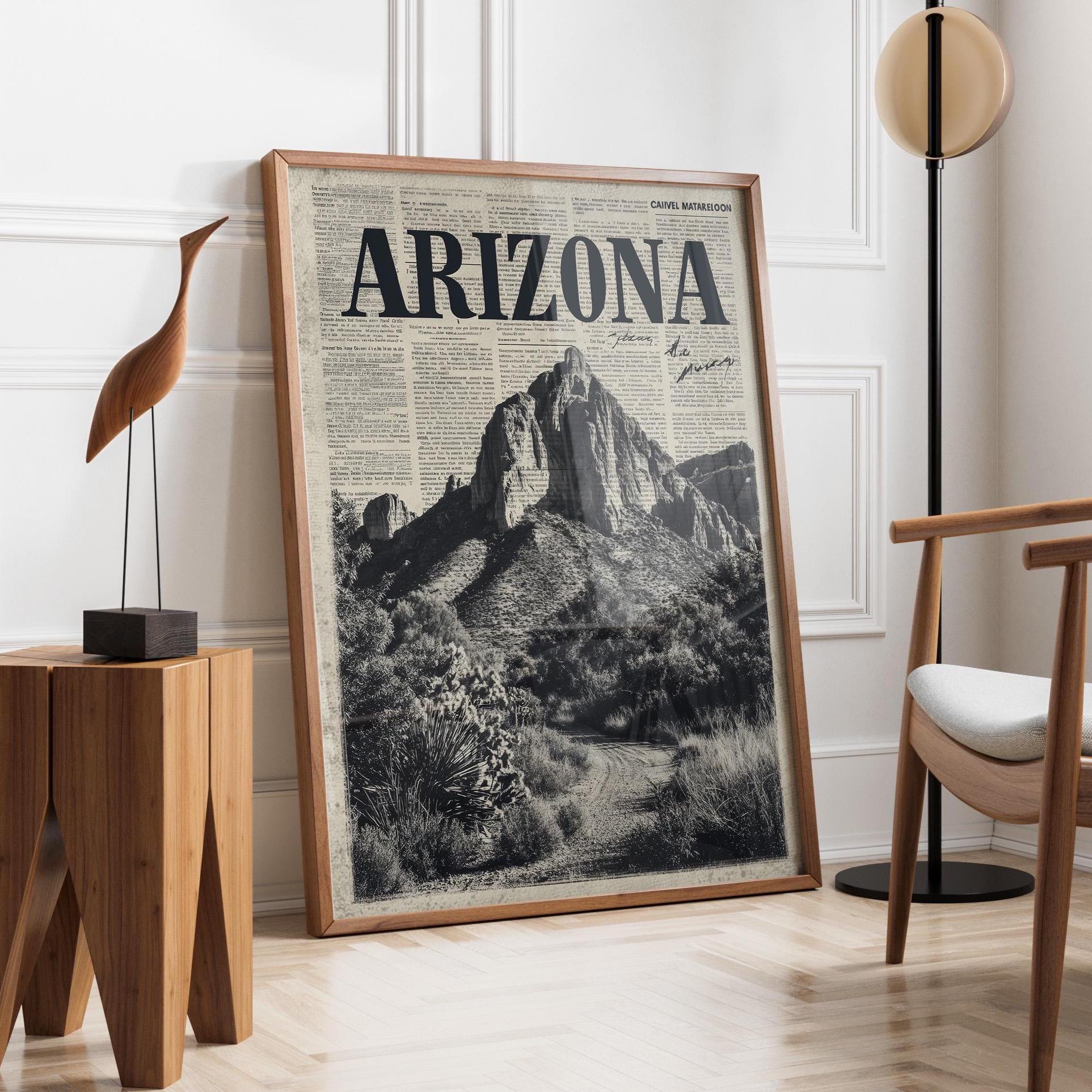 Arizona Artwork Black and White - Etsy