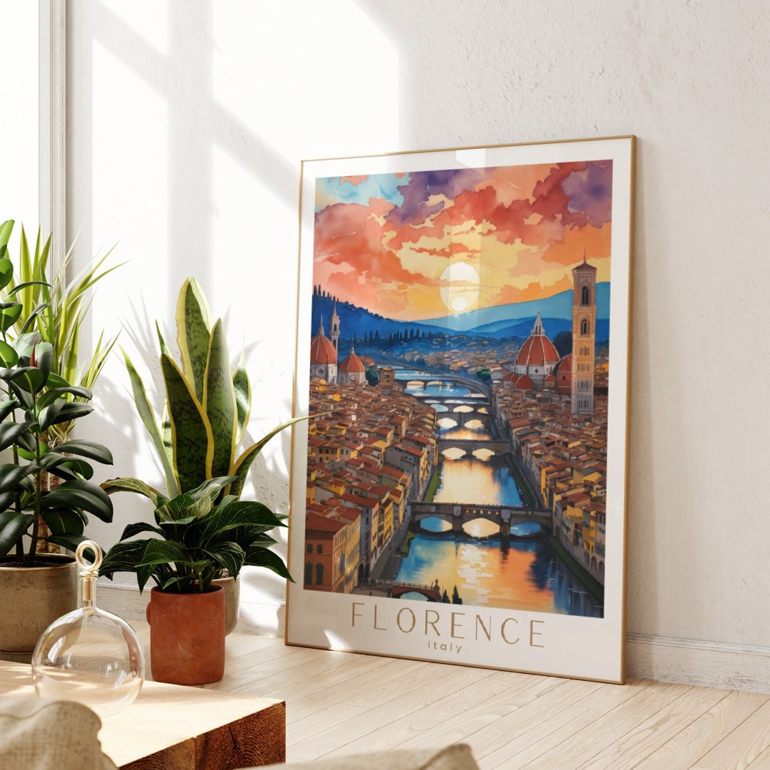 Florence Travel Poster Italy Wall Art Florence Travel Poster Etsy