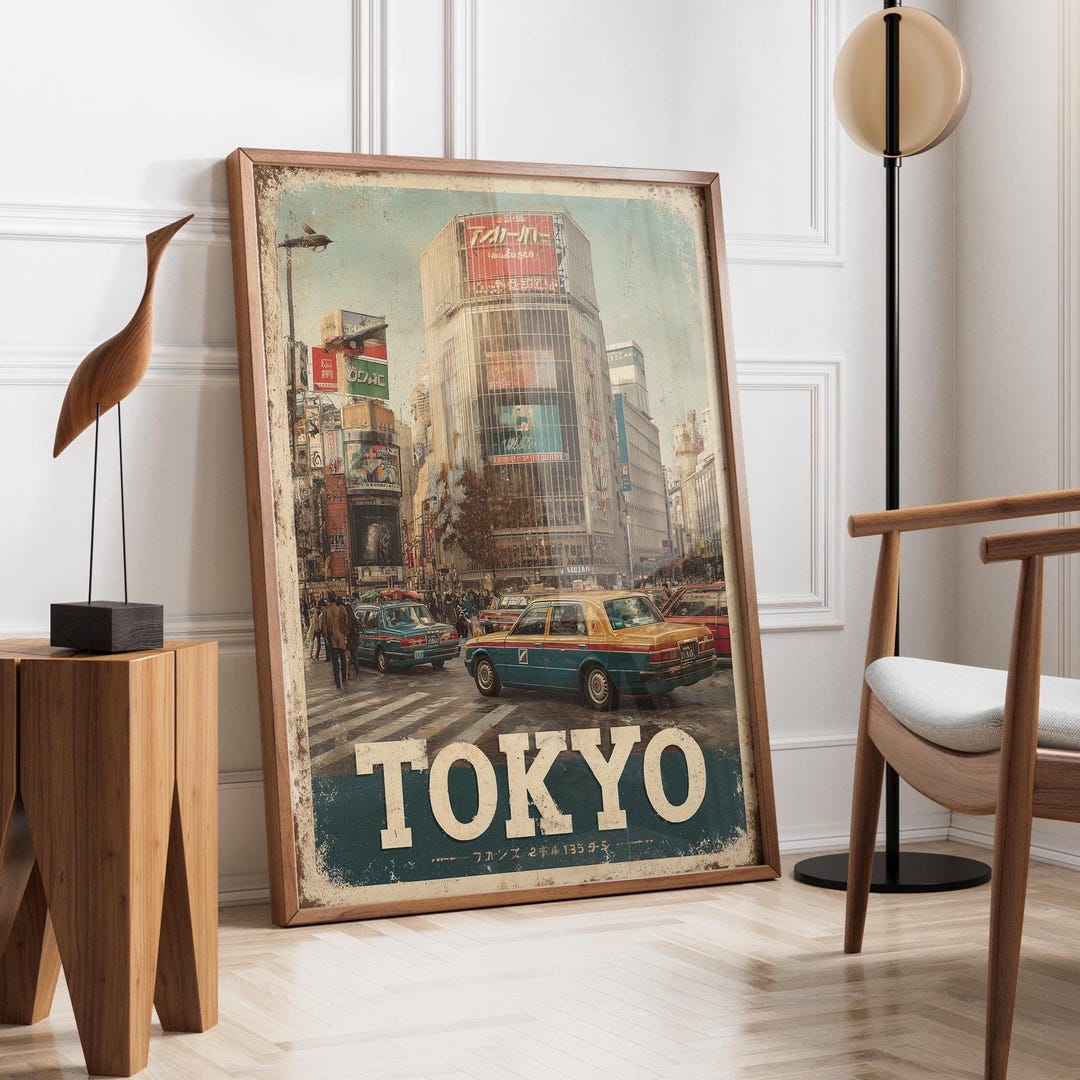 Tokyo Vintage City Wall Art | Retro Japan Travel Poster | Asia Street ...