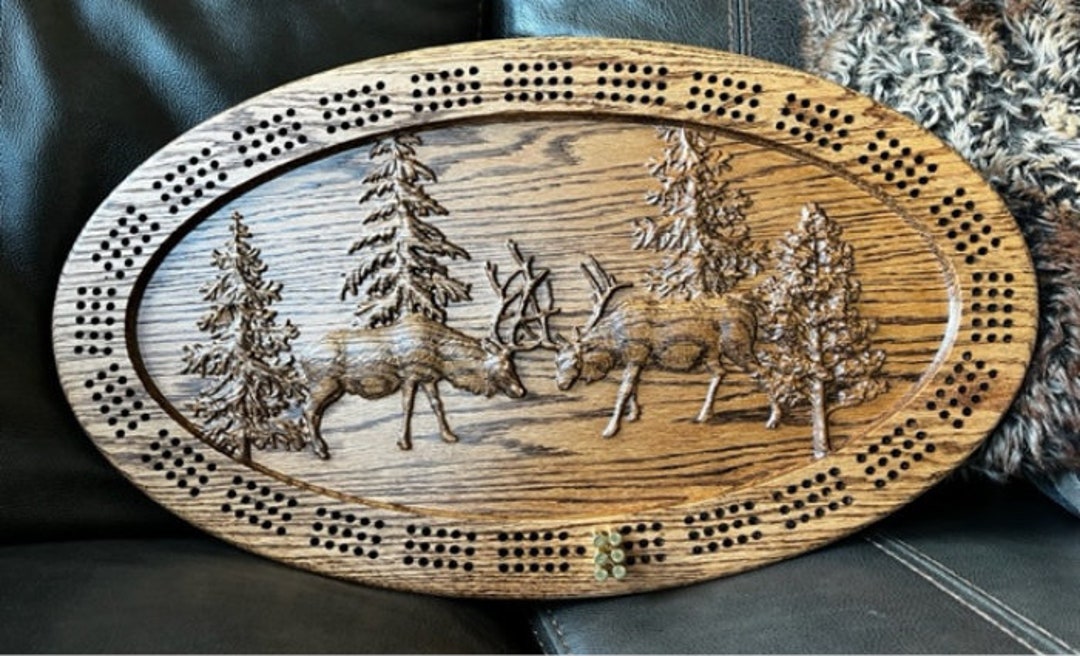 Bullets for Pegs Hunters Dream Cribbage Board Large Wildlife Cribbage