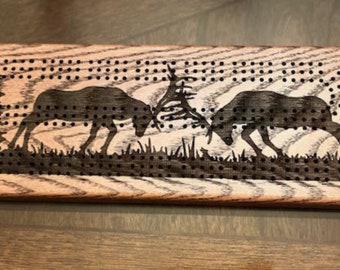 Elk Cribbage Board Wildlife Custom Gift for Grandparent Birthday for Dad Birthday Gift Idea for Grandpa Gift for Grandma Gift Idea Mom