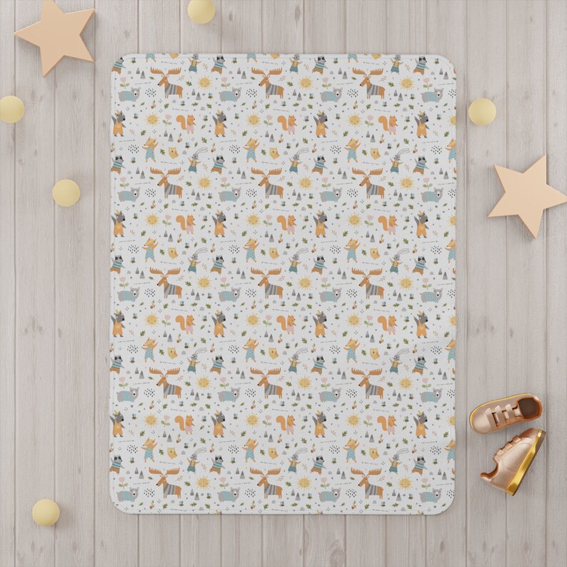 Toddler moose N' Friends Blanket. Swaddle Blanket. Toddler Blanket