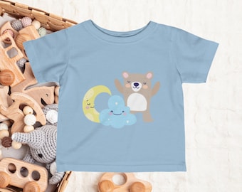 Camiseta de jersey fino infantil "Nighty Night" de SCBC. Ropa de bebé, Bebé, Camisa de bebé, Accesorios para bebés, Camisa de oso, Ropa para niños pequeños, Ropa para niños