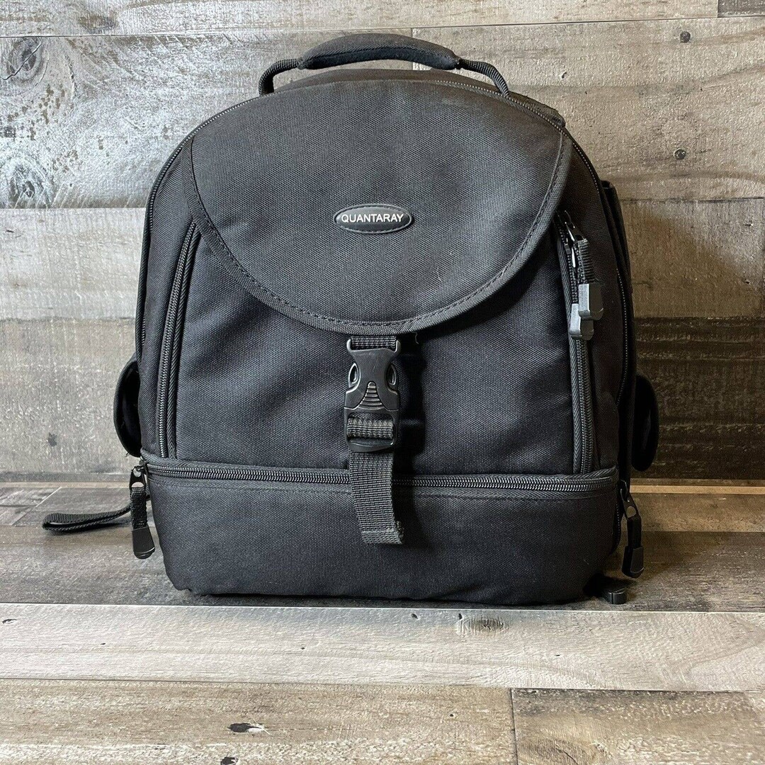 Camera Large Backpack Bag Quantaray Great Bag Black Etsy