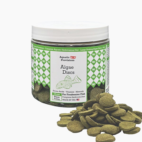 Algae Wafers Fish Food Spirulina | Veggie Discs Complete Diet For Herbivores and Pleco Fish | 18mm Sinking USA Made!