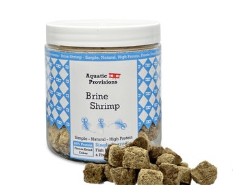 Freeze Dried Brine Shrimp Cubes | Fish food for Freshwater and Marine Aquarium Species | Simple & Natural | High Protein Fish Food