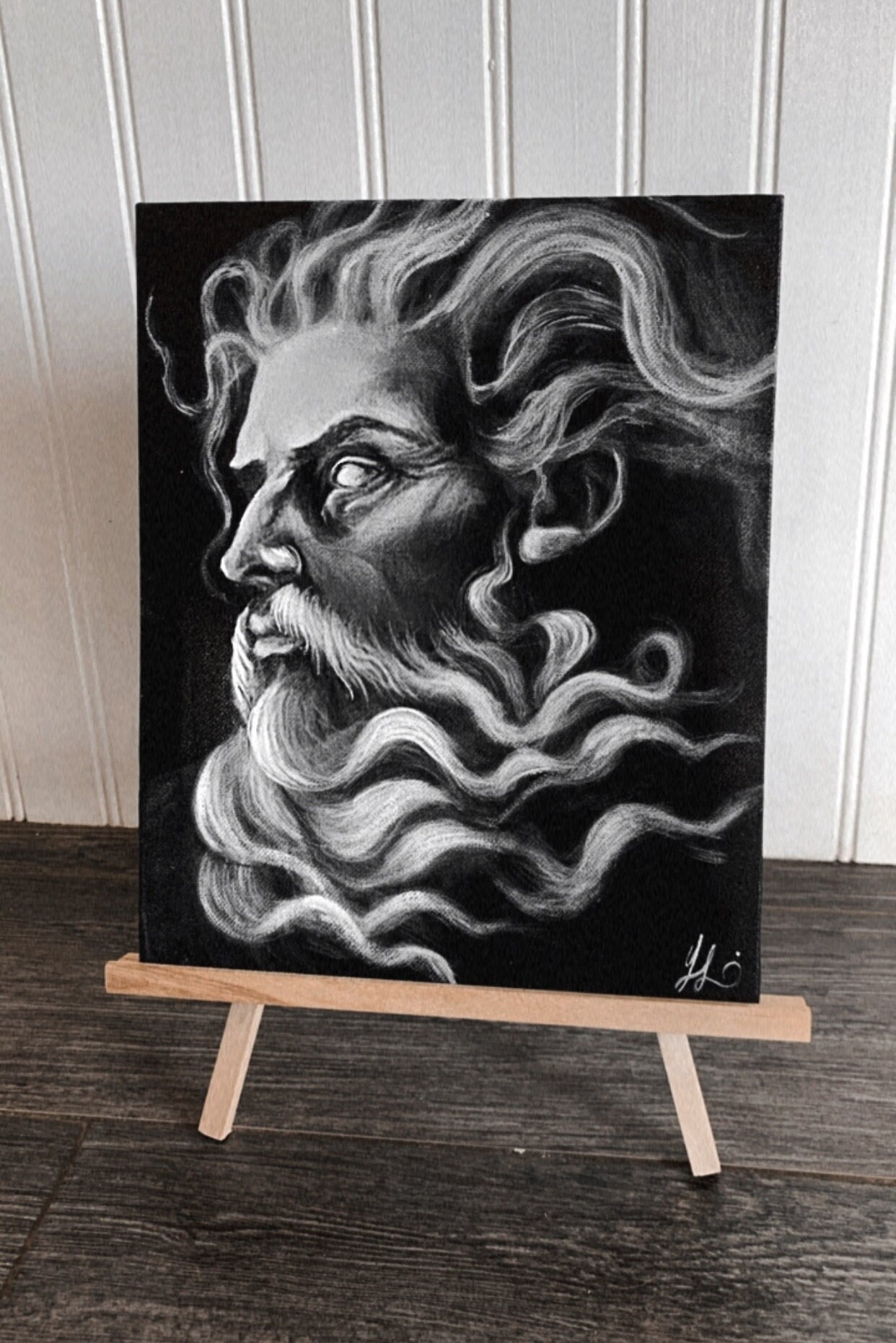 Greek God Black and White Portrait - Etsy