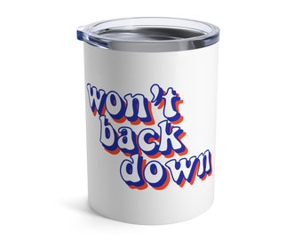 Florida Gators no retrocederá taza de viaje de acero inoxidable vaso aislado al vacío (10 oz) - Colección Won't Back Down