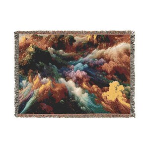 Artistic Woven Blanket, Cozy Decorative Throw, Inspirational Home Décor, Relaxation Gift, Boho Style Blanket, Perfect for Living Room